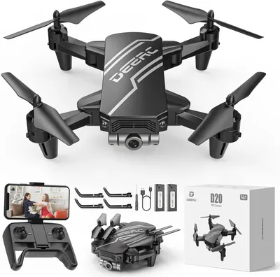 Produktbild von DEERC D20 Drohne für Kinder mit Kamera HD,Faltbar RC Quadcopter mit FPV Live Übertragung,lange Flugzeit,Gestensteuerung,Flugbahn,Höhenhaltung
