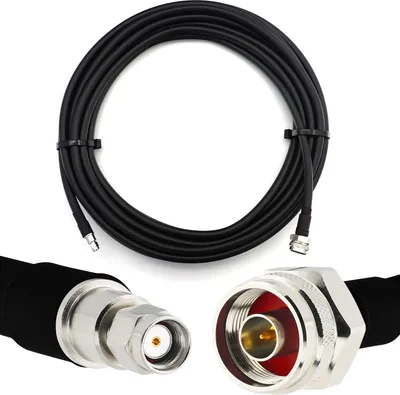 Produktbild von 30m RP-SMA Stecker auf N Stecker (Hex) IP67 Wasserdichtes Koaxialkabel — Vollkupfer HF400 Flexibles Verlängerungskoax 50 Ohm (LMR400 UF UltraFlex Äquivalent) — für WiFi Router Antenne RF Radio