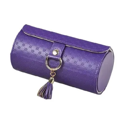 Image de Boîte à bijoux portable à 3 étages, boîte à bijoux en similicuir, rangement de voyage pour bijoux - LAYERLY Violet