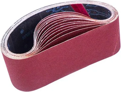 Image de Bandes abrasifs de 75 x 533 mm - Lot de 15 pièces avec les grains 80/120/150/240/400, pour ponceuses à bande