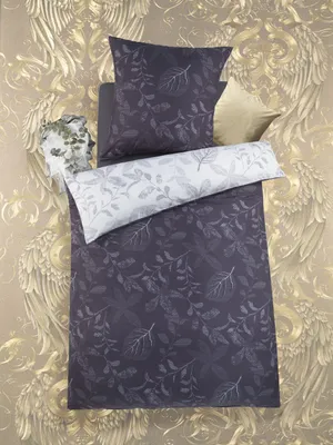 Produktbild von Soma Mako Satin Bettwäsche 135 x 200 cm Bettbezug 135 cm x 200 cm  Kopfkissenbezug 80 x 80 cm Flordelis-Wende weiss / anthrazit