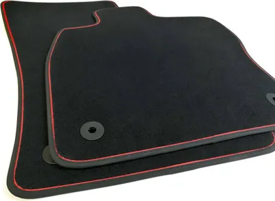 Image de Tapis de sol Audi A3 8V S3 RS3 S-Line Sportback Tuning tapis de voiture en velours, (bande décorative rouge) velours noir 2 pièces