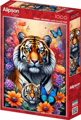 Produktbild von Puzzle 1000 Elemente. Mütterliche Liebe. Tiger