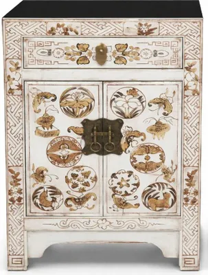 Produktbild von Fine Asianliving Chinesischer Schrank Chinesische Nachttisch Chinesische Nachtkommode Chinesische Nachtschrank Orientalische Möbel Chinesische Beistelltisch
