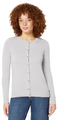 Zdjęcie produktu dla A. Lekka damska sweterka z okrągłym dekoltem (dostępna w rozmiarach plus size), jasnoszara