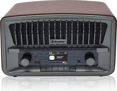 Produktbild von Roadstar HRA-270D+BT Radio Vintage Digital DAB+/FM Tragbares, Bluetooth USB, Stereo, Doppelwecker Holz
