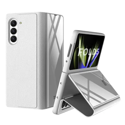 Produktbild von Für Samsung Galaxy Z Fold5 5G Schutzhülle aus Kunstleder mit Kreditkartenfach