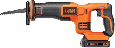 Produktbild von Akku-Säbelsäge, BLACK+DECKER BDCR18-QW, 18V, mit 1,5 Ah Akku + Ladegerät + 15cm Sägeblatt
