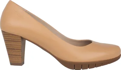 Produktbild von Wonders Damen Pumps Lucy aus braunem Leder mit breitem Absatz und hochhackigem Schnitt