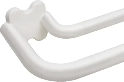 Obrázek produktu pro Dvojitá záclonová tyč, bílá, rozměry 80-218 cm, nastavitelná, vhodná do obývacího pokoje