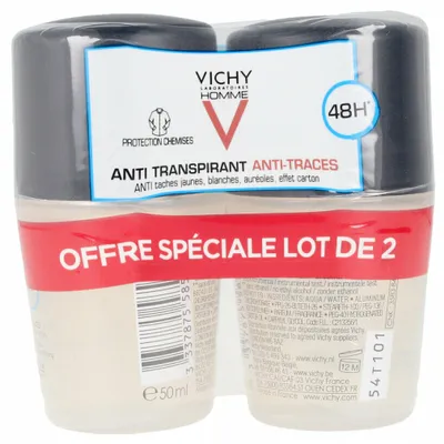 Produktbild von Vichy Homme Deodorant 48h Anti - Transpirant Roll - On 2 x 50ml