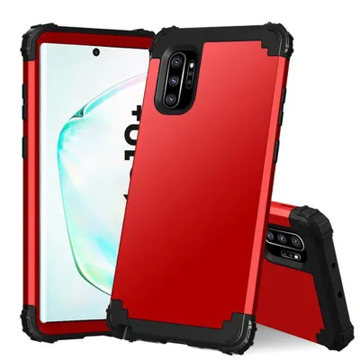 Obrázek produktu pro Galaxy Note 10+ Plus Pouzdro, 3 v 1 Hybridní Pevný PC TPU Silikon, Odolné proti nárazům Ochranné pouzdro pro Samsung Galaxy Note 10 Plus / Note 10+ 5G červené