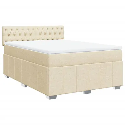 Produktbild von vidaXL Boxspringbett mit Matratze Creme 140x200 cm Stoff