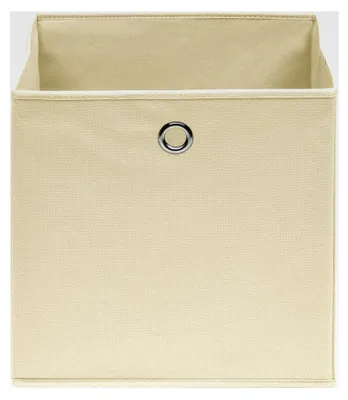 Produktbild von Aufbewahrungsboxen mit Deckel, 10 Stück, Creme, 32 x 32 x 32 cm, Stoff