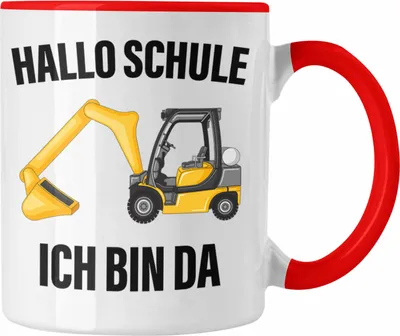 Produktbild von Trendation - Einschulung Junge Geschenk für Schultüte Füllung Tasse Schulstart 1. Schultag Schuleinführung Schulanfang Geschenkidee Schulkind Jungs (Rot)
