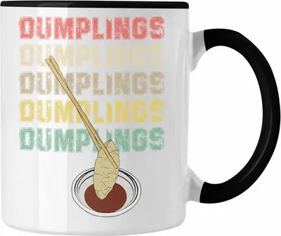 Produktbild von Trendation - Dumpling Tasse Geschenk Gyozas Asiatisch Sushi Liebhaber Geschenkidee (Schwarz)