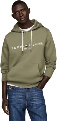 Productafbeelding van Tommy Hilfiger herenhoodie met logo, groene kleur (Battle Green), maat M