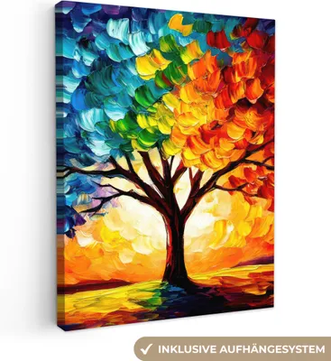 Obrázok produktu pre Obrazy na plátne 30x40 cm - Strom života - Umenie - Západ slnka, obrazy, nástenná dekorácia obývacia izba