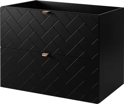 Immagine prodotto di Mobile da bagno, nero con maniglia dorata, 80 x 57 x 46 cm