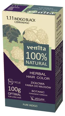 Produktbild von Venita 100% Pflanzliche Haarfarbe Indigoblack, 100g