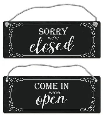 Produktbild von Come in we're open - Sorry we're closed Wendeschild mit Kordel Schild Dangler