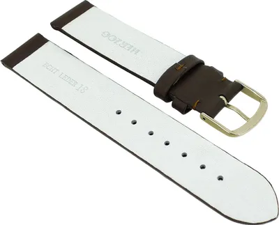 Produktbild von Herzog Beach II > Uhrenarmband braun glatt gleichlaufend > Leder, Stegbreite:14mm, Schließe:Gelbgolden