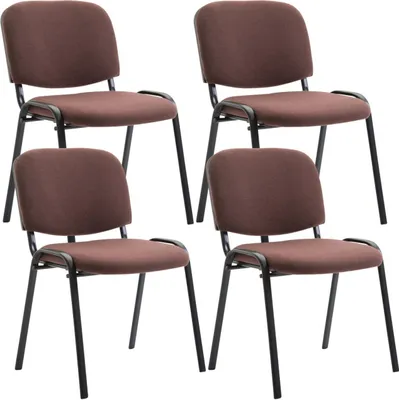 Produktbild von 4er Set Besucherstuhl Ken Stoff braun