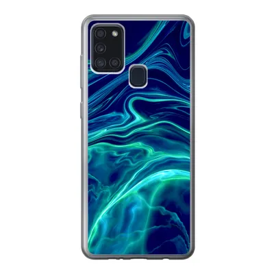 Produktbild von MuchoWow® Handyhülle Schutzhülle Hülle für Samsung Galaxy A21s Abstrakt - Wellen - Design Silikon Softcase Handy Hülle - Hartschale