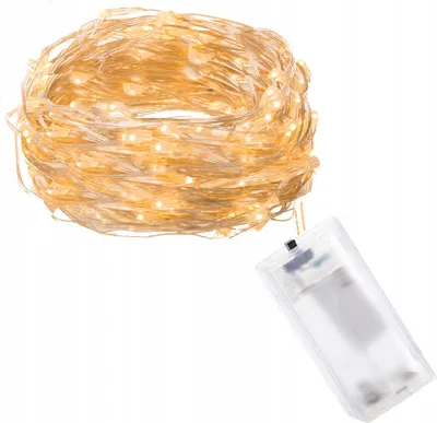 Produktbild von Lichterkette 10 Led Warm Weiss Für Batterien Springos Flexible Beleuchtung