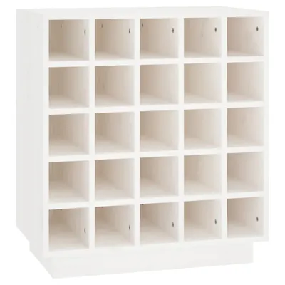 Produktbild von Weinregal Weiß 55,5x34x61 cm Massivholz Kiefer