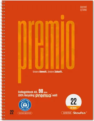 Immagine prodotto di Staufen Collegeblock Premio 040834022 A5 80Bl. 6xgel Lin22 kar