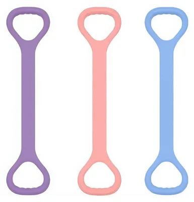 Produktbild von 3 Widerstandsband-Sets mit Griffen – Elastische Fitnessbänder, Ideal für Arm-, Rücken- und Schultertraining, Yoga & Pilates