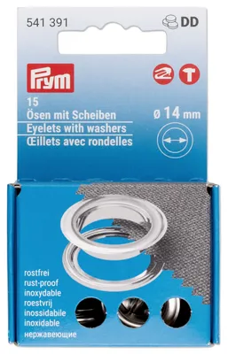 Imagen del producto de Prym 541391, aro, latón, plateado, 1,4 cm, 15 unidades, caja