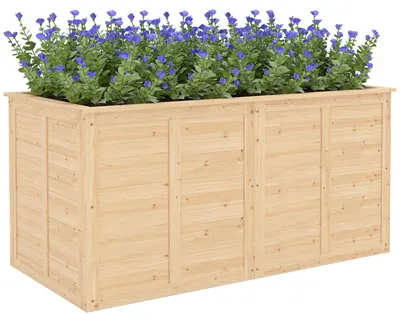 Produktbild von Outsunny Hochbeet Holz 152 x 77 x 77 cm Erhöhtes Kräuterbeet mit Offenem Boden