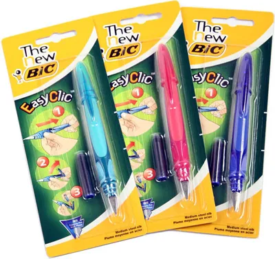 Produktbild von BIC Pióro wieczne Easy Clic Standard niebieskie
