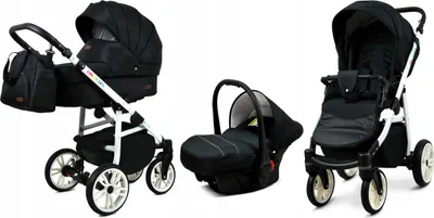 Obrázek produktu pro BabyLux® Color Lux | Kocárek 3v1 Set | Onyx | Kocárek Kombi | Kocárkový set | Buggy + B