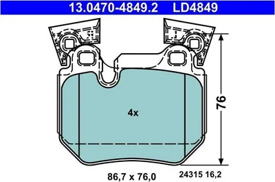 Zdjęcie produktu dla Klocki Hamulcowe Bmw Tył 1 3,0 07-13 Ceramic