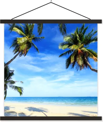 Produktbild von MuchoWow® Textilposter Palmen - Strand - Meer 40x40 cm mit schwarzem Rahmen - Fotos