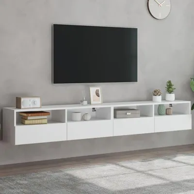 Produktbild von vidaXL TV-Wandschränke 2 Stk. Weiß 100x30x30 cm Holzwerkstoff