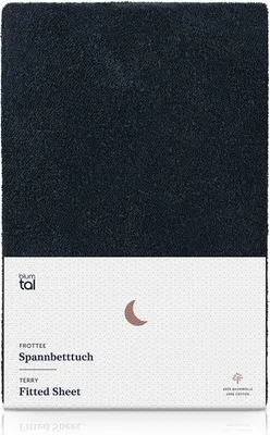 Produktbild von Blumtal Frottee Spannbettlaken 90 x 200 cm im 2er Set - Frottee-Spannbettlaken bis 25 cm Matratzenhöhe - Bettlaken wärmend in Dark Ocean Blue - Blau