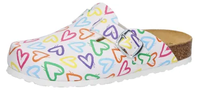 Produktbild von Lico Bioline Clog Print Clogs & Hausschuhe in Übergrößen Weiß [D2C]560548 große Damenschuhe