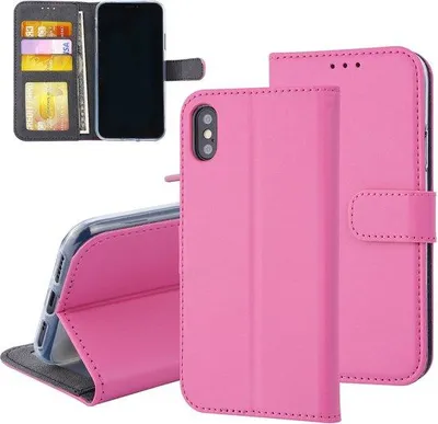 Produktbild von Roze hoesje iPhone X-Xs - Book Case - Pasjeshouder - Magneetsluiting