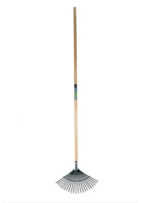 Productafbeelding van MM Eurotool Gazonhark met 22 platte tanden en houten steel 150 cm