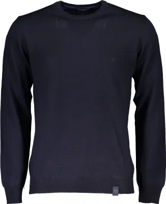 Produktbild von Moderner Herrenpullover aus Hydrowolle in Blau mit Rundhals