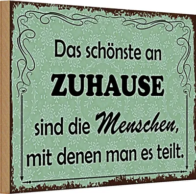 Produktbild von Holzschild Spruch 30x20cm das schönste an Zuhause sind