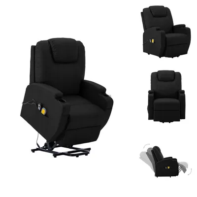 Immagine prodotto di vidaXL Poltrona per massaggi con ausilio per l'assistenza in piedi in Pelle finta nera - Poltrona per massaggi