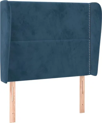 Produktbild von vidaXL Kopfteil mit Ohren Dunkelblau 93x23x118/128 cm Samt