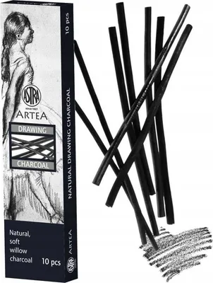 Image de Fusain naturel 3-6 mm 10pcs Astra