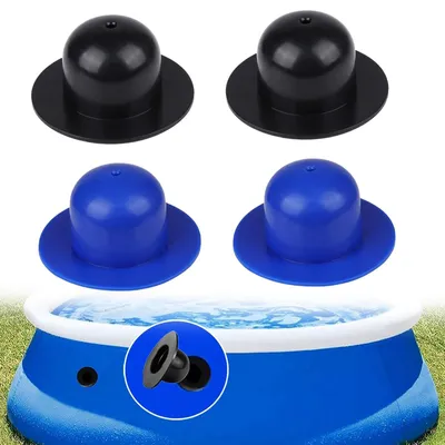 Productafbeelding van Set van 4 zwembadsluitdoppen, 2 blauw en 2 zwart voor filterpomp