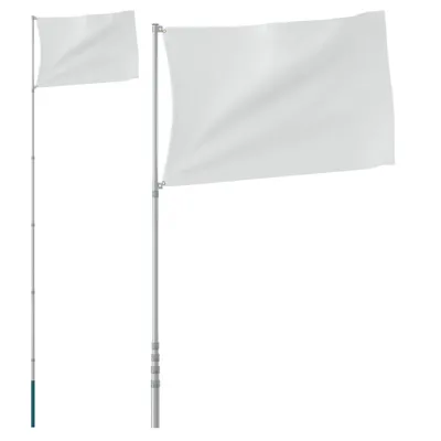 Produktbild von vidaXL Teleskop-Fahnenmast Silbern 5,55 m Aluminium